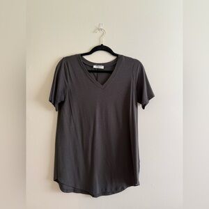 Zenana Outfitters Charcoal V-Neck Tee